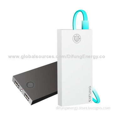 Mobile Power, 6,000mAh Polymer with Dual USB Port